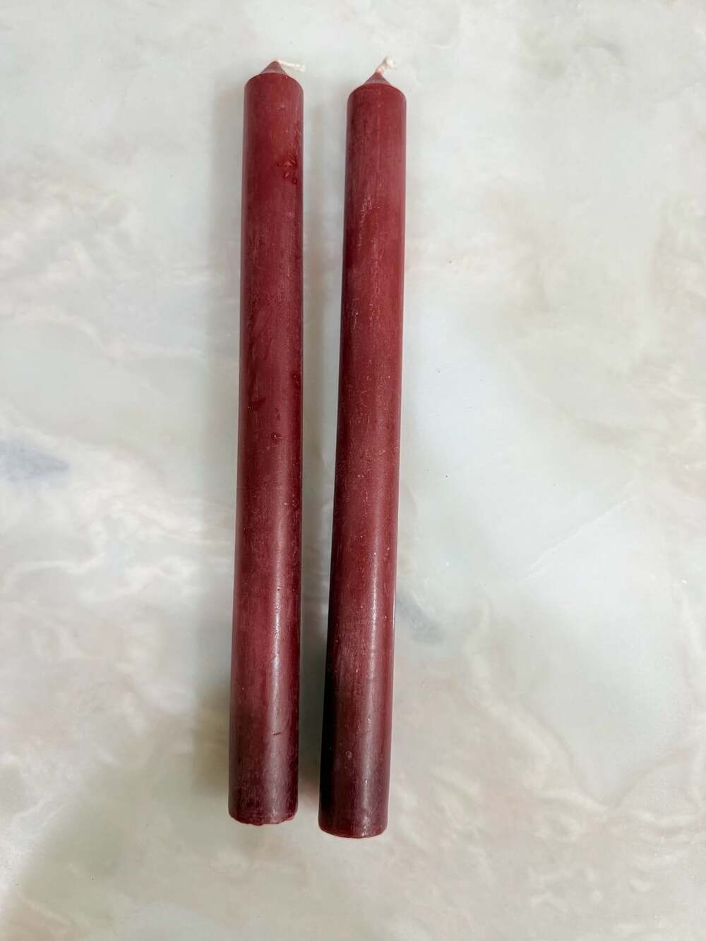 Burgundy Taper Candles Set Of 2